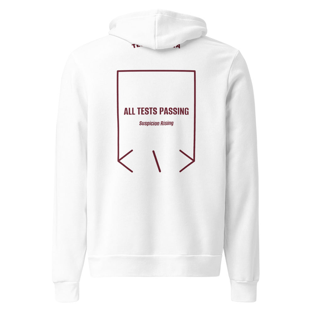 All Tests Passing — White Maroon back mockup