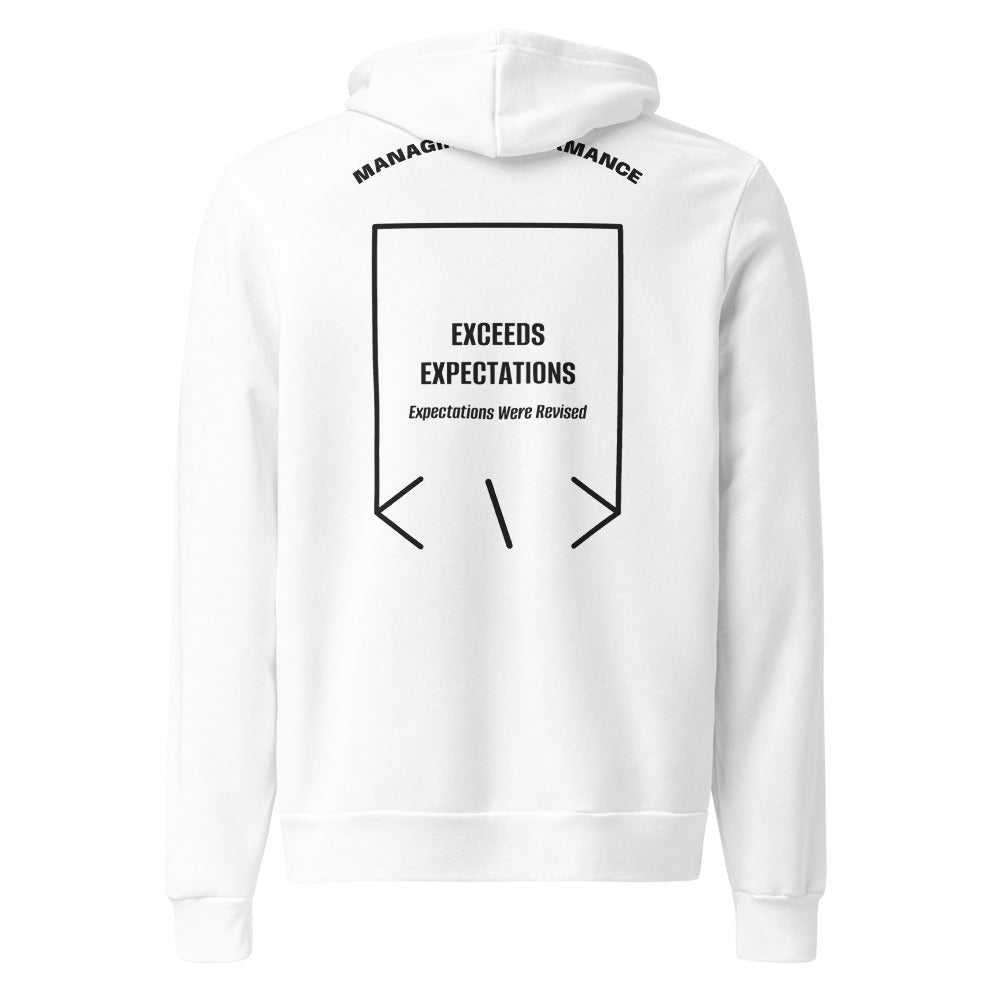 Exceeds Expectations — White Black Heather back mockup