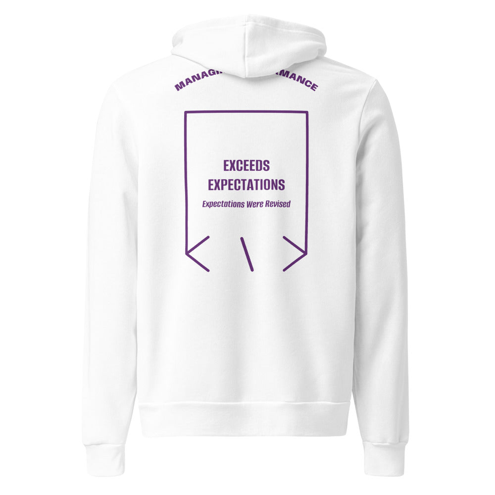 Exceeds Expectations — White Team Purple back mockup