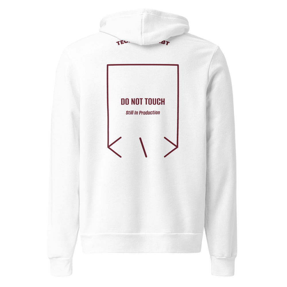 Do Not Touch — White Maroon back mockup