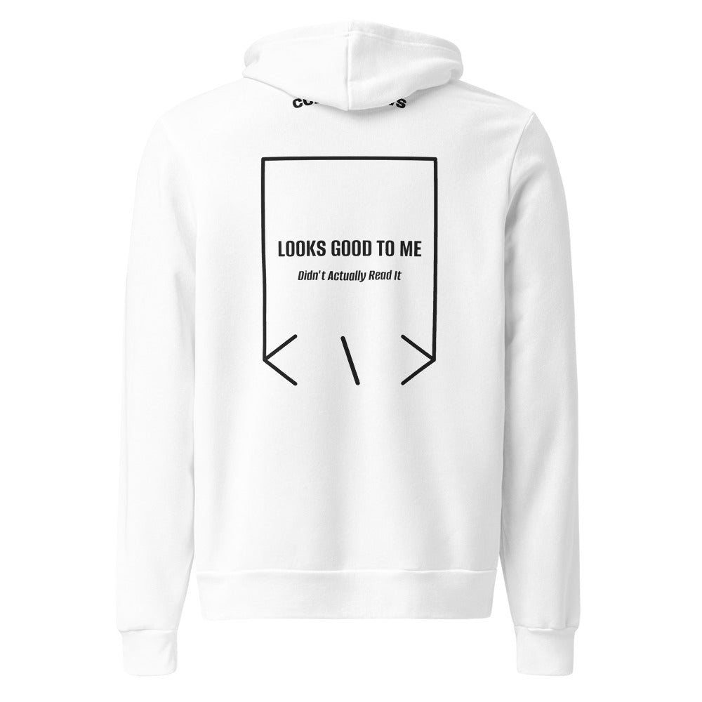 Looks Good To Me — White Black Heather back mockup