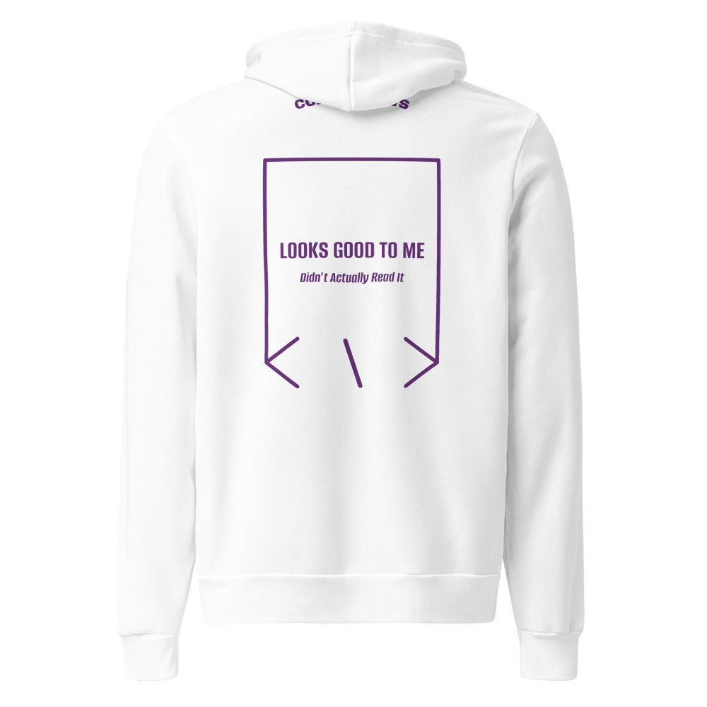 Looks Good To Me — White Team Purple back mockup