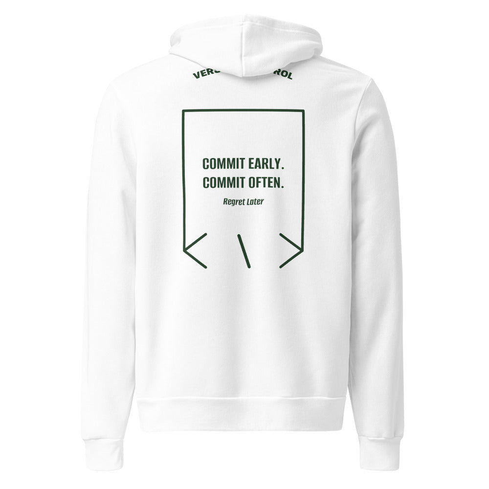 Commit Early. Commit Often. — White Forest back mockup
