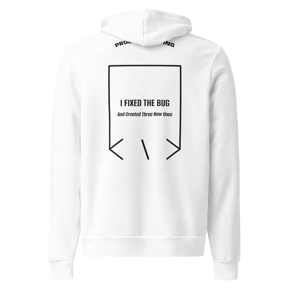 I Fixed The Bug — White Black Heather back mockup