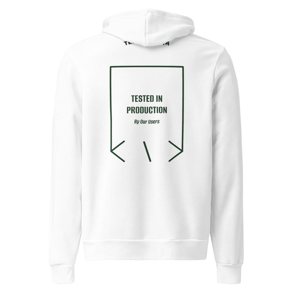 Tested In Production — White Forest back mockup