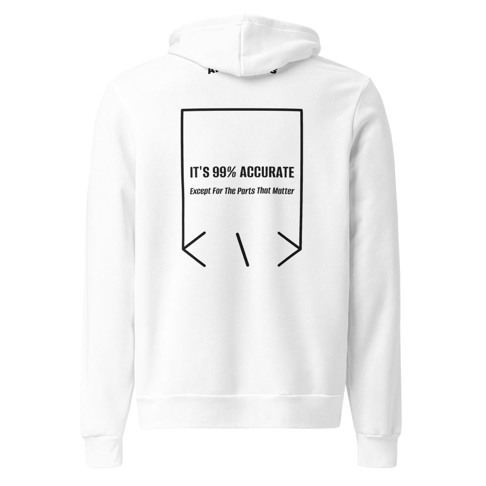 It's 99% Accurate — White Black back mockup