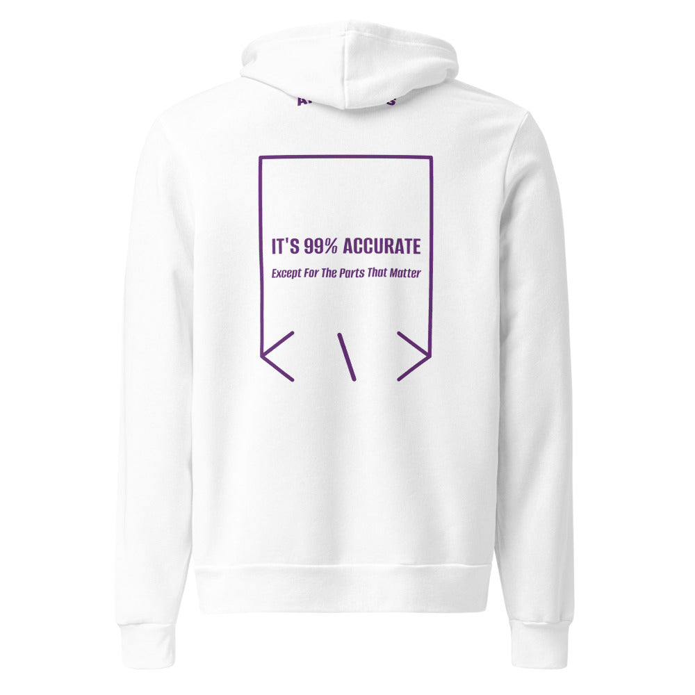 It's 99% Accurate — White Team Purple back mockup