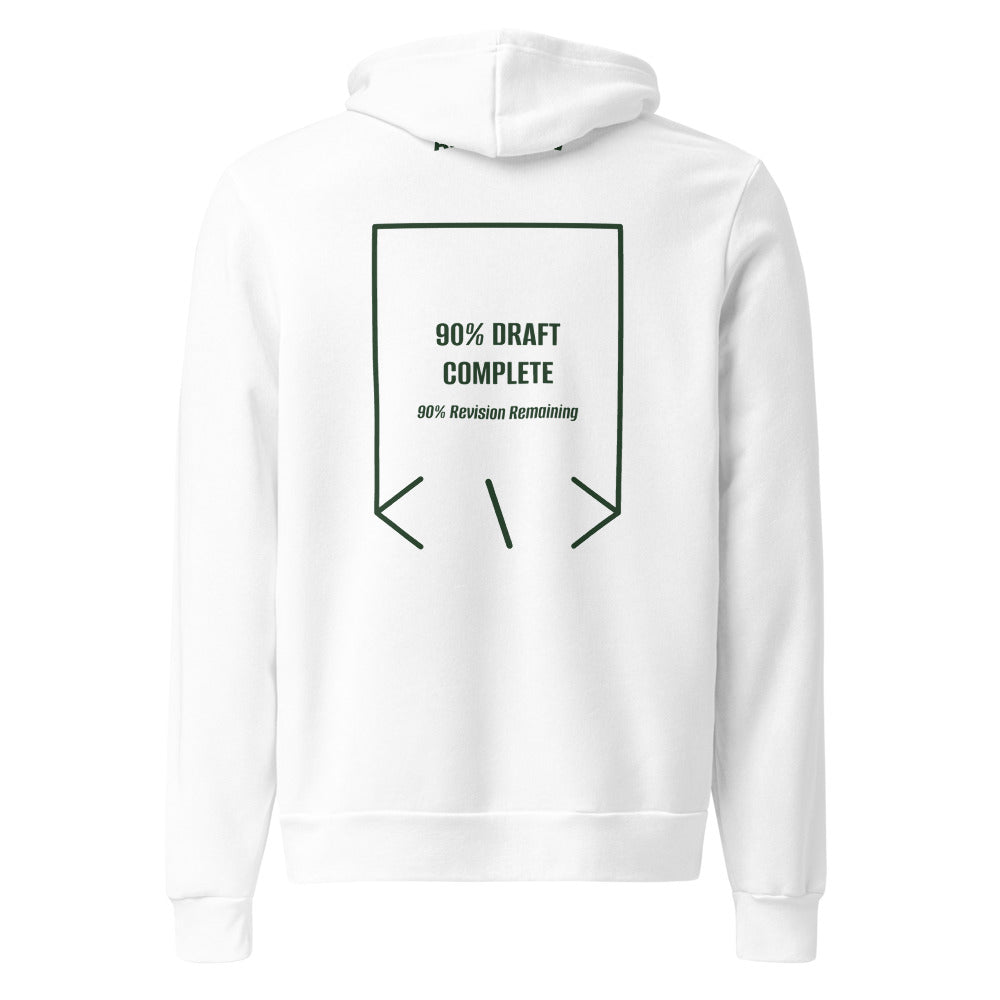 90% Draft Complete — White Forest back mockup