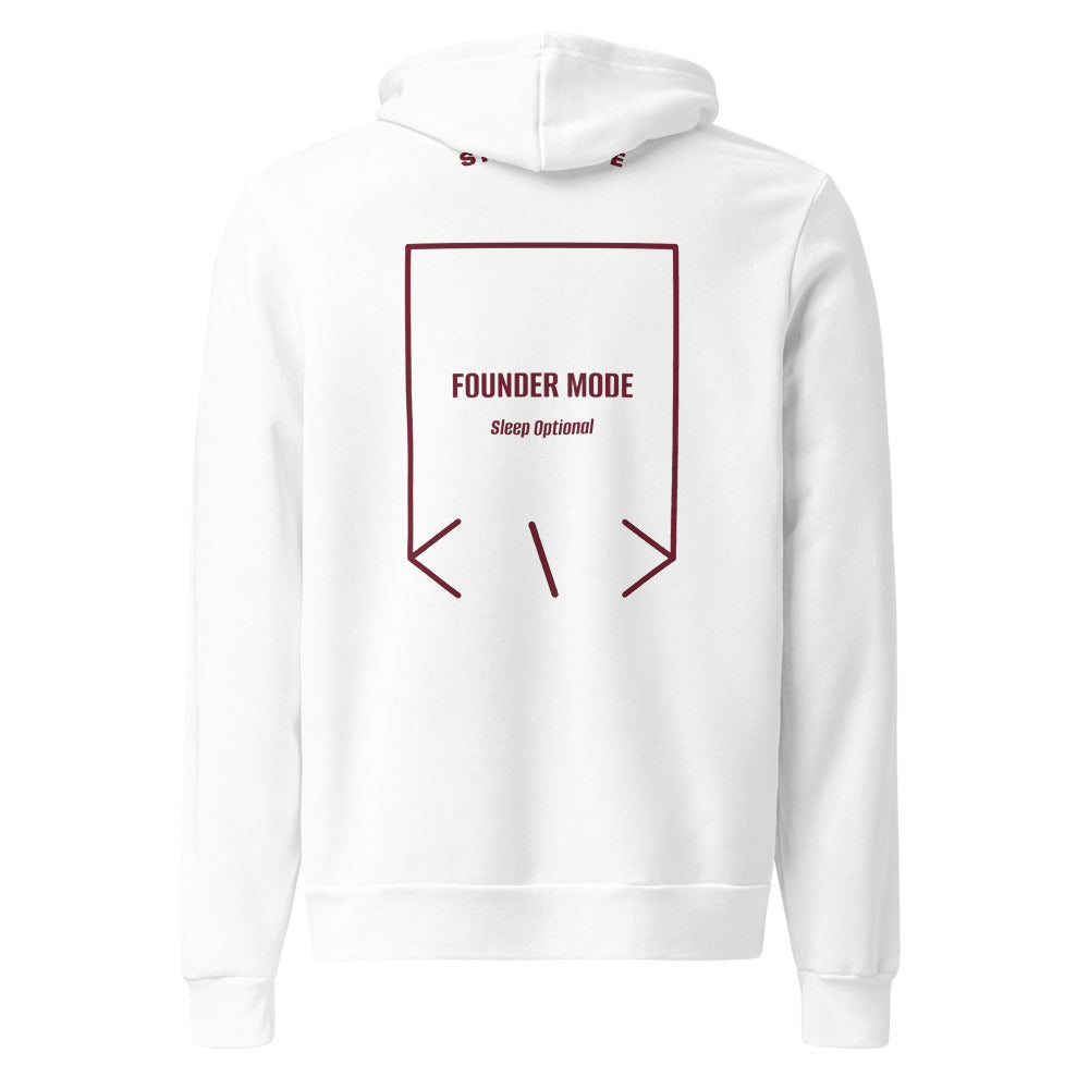 Founder Mode — White Maroon back mockup