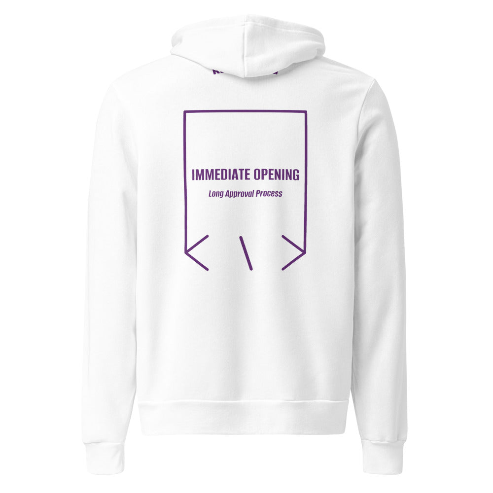 Immediate Opening — White Team Purple back mockup