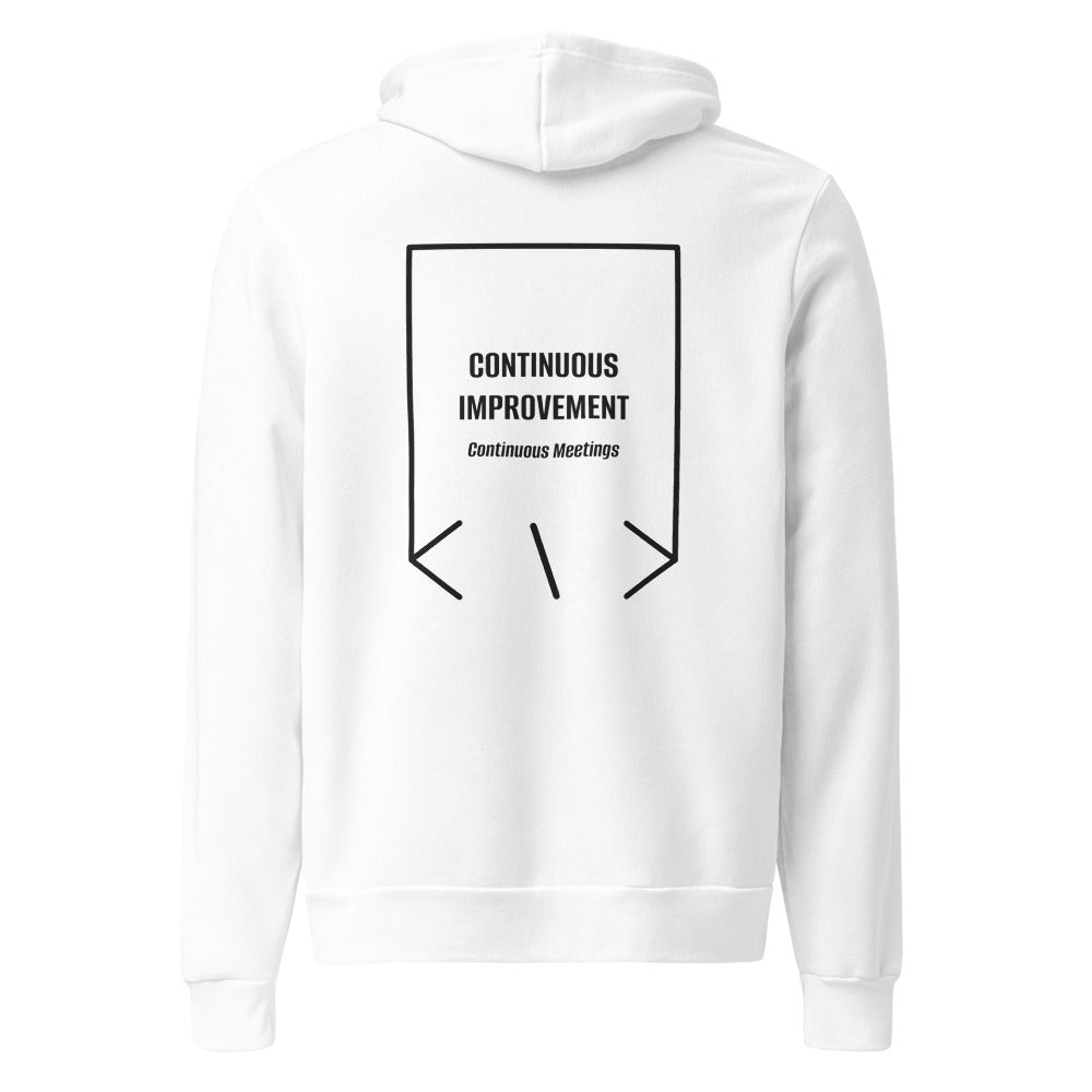 Continuous Improvement — White Black Heather back mockup