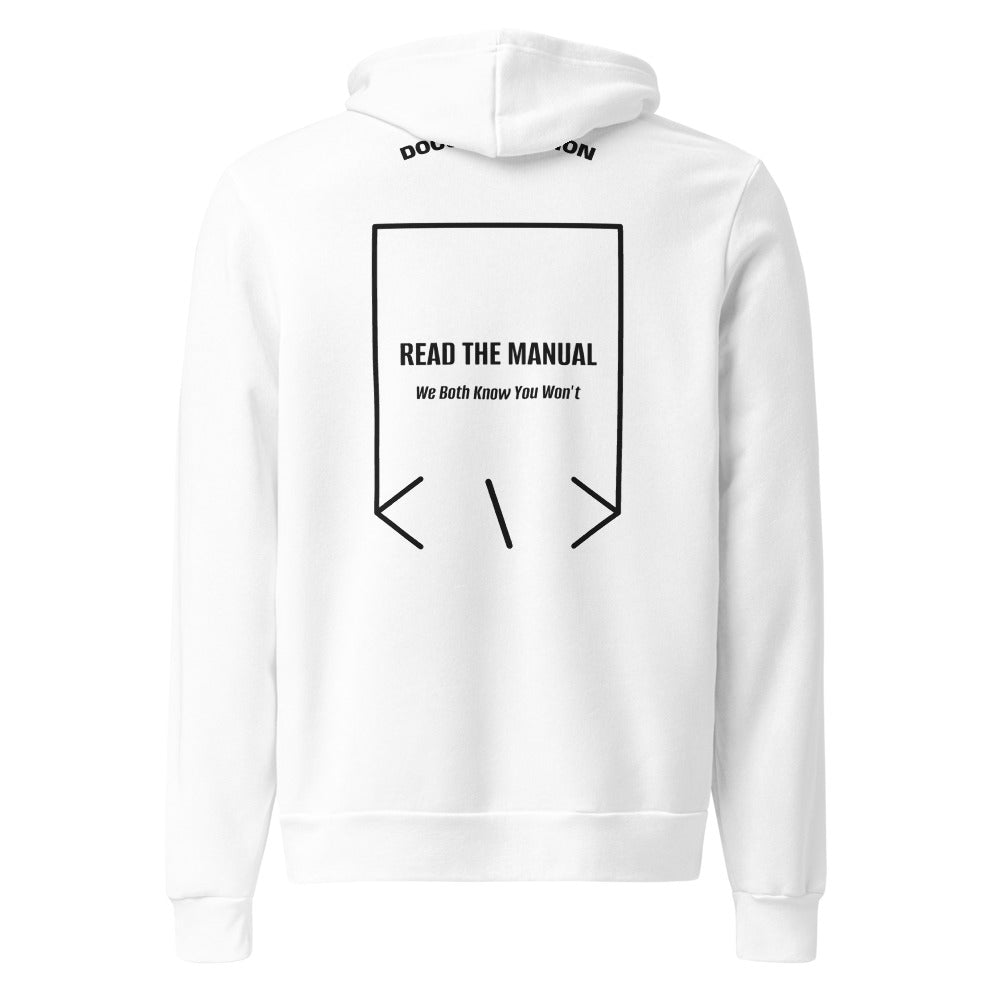 Read The Manual — White Black back mockup