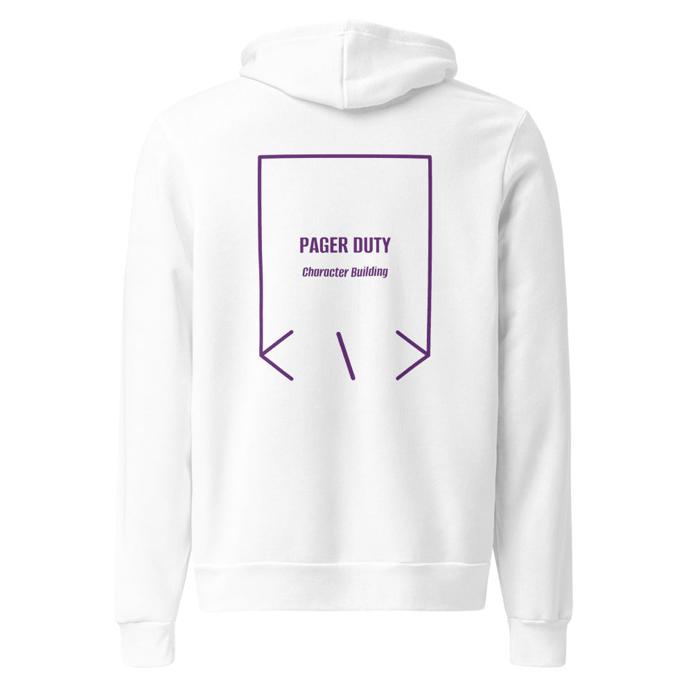Pager Duty — White Team Purple back mockup
