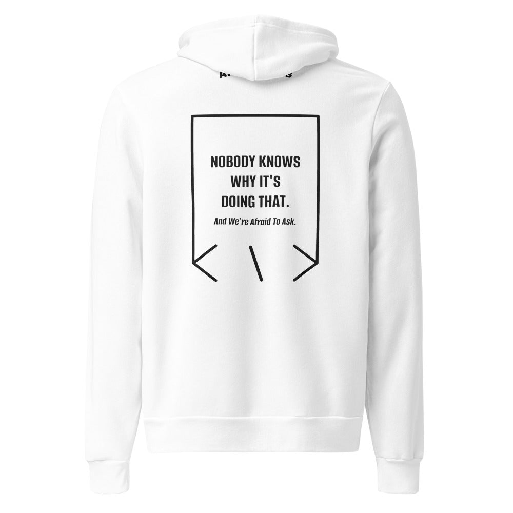 Nobody Knows Why It's Doing That. — White Black Heather back mockup