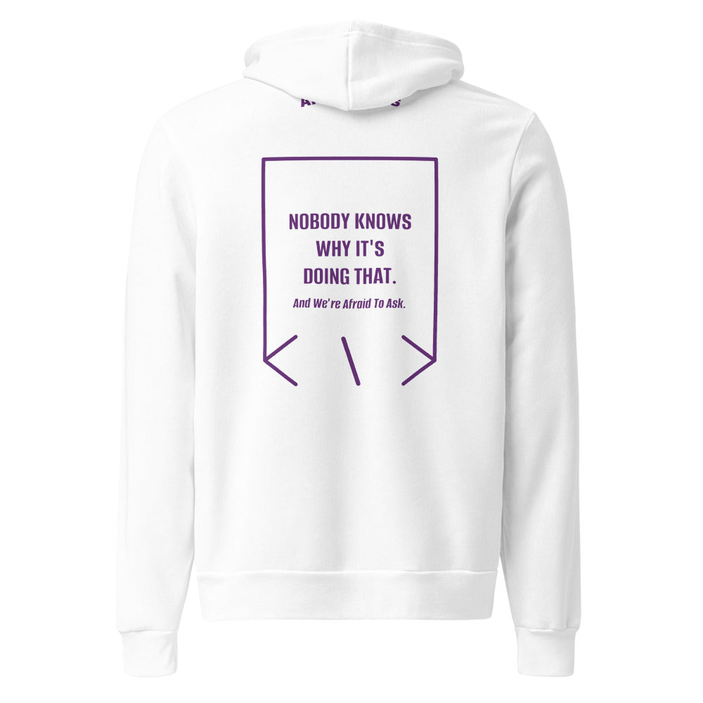 Nobody Knows Why It's Doing That. — White Team Purple back mockup