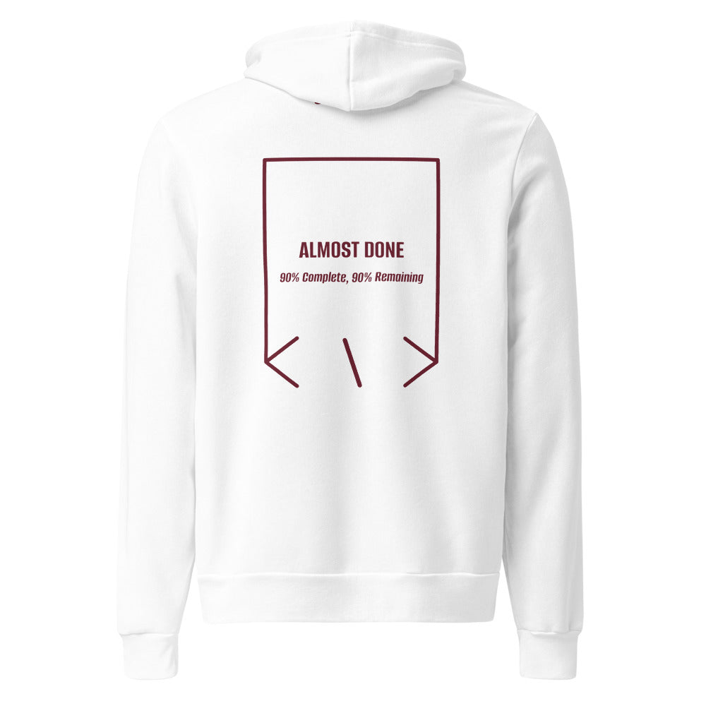 Almost Done — White Maroon back mockup