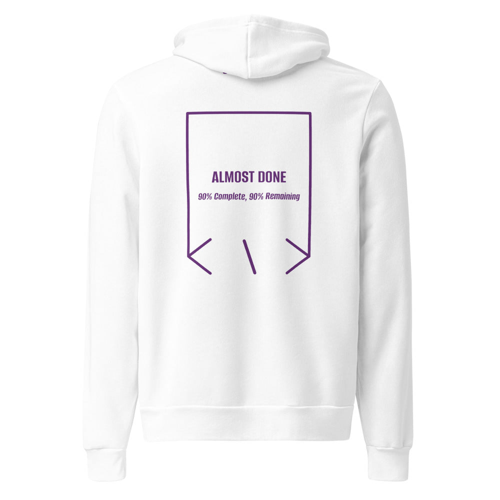 Almost Done — White Team Purple back mockup
