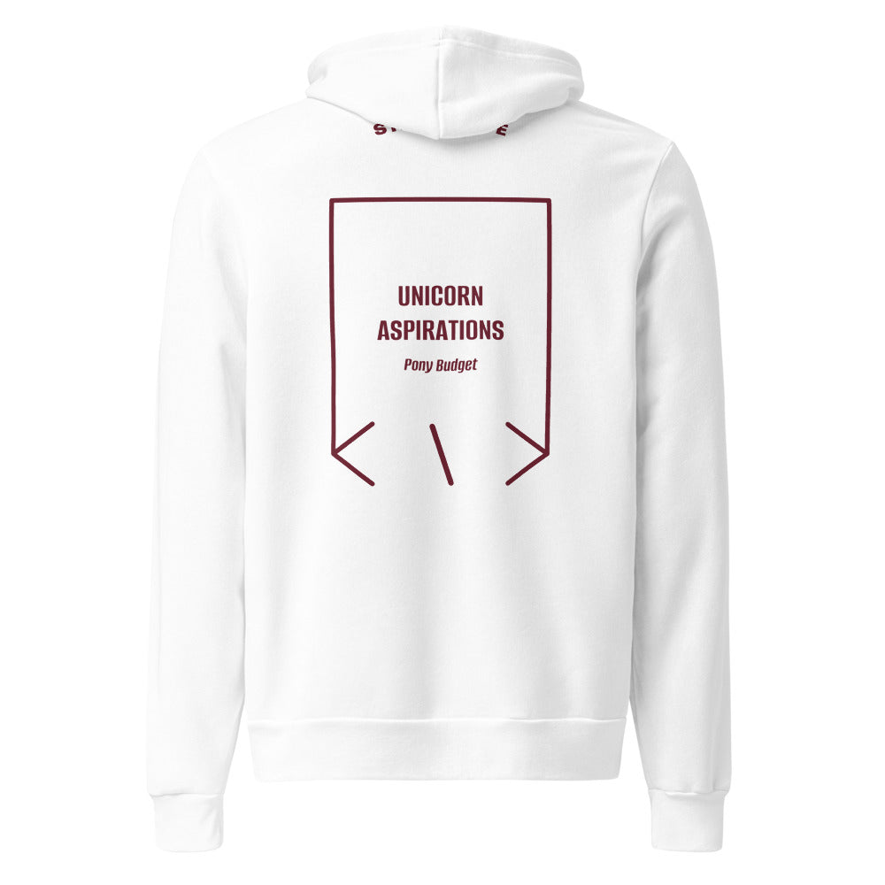 Unicorn Aspirations — White Maroon back mockup