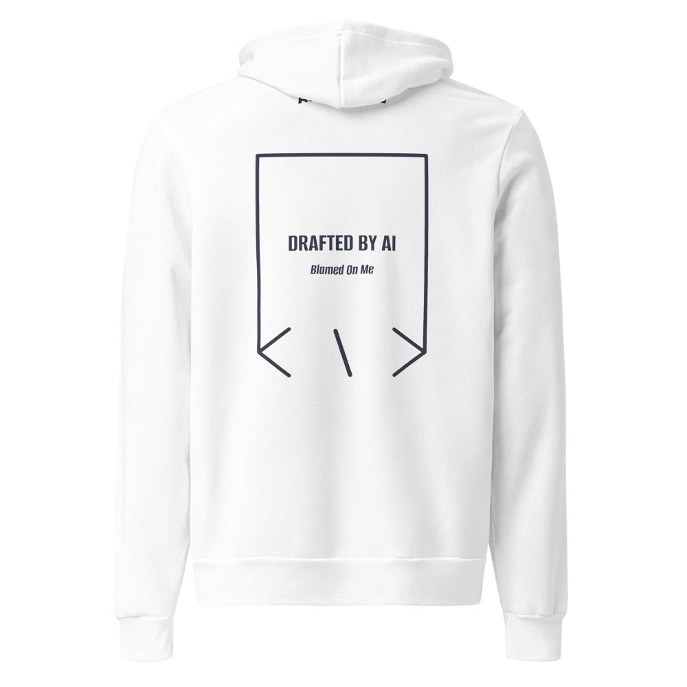 Drafted By AI — White Heather Navy back mockup