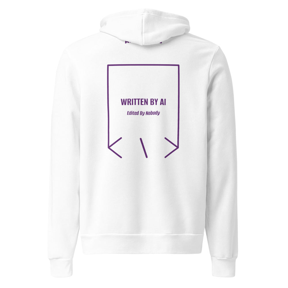 Written By AI — White Team Purple back mockup