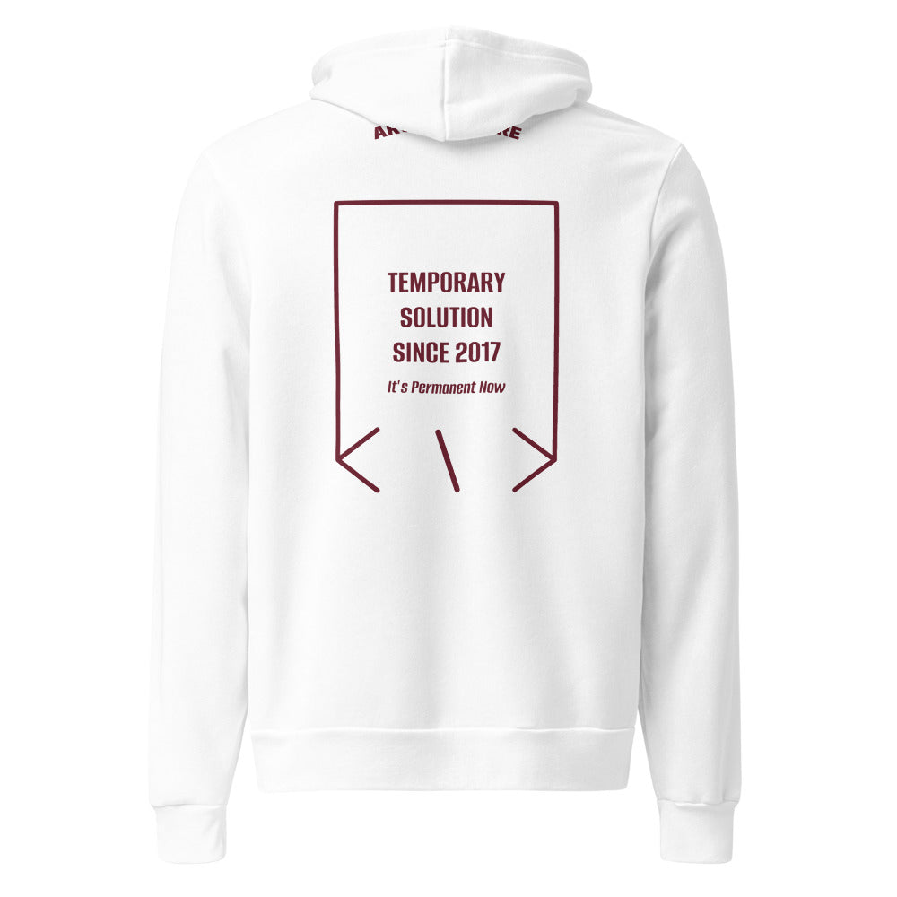 Temporary Solution Since 2017 — White Maroon back mockup