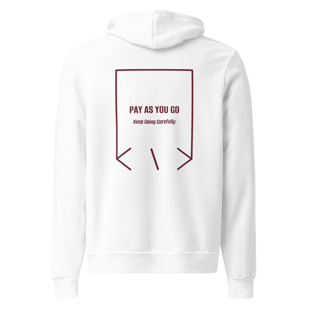Pay As You Go — White Maroon back mockup