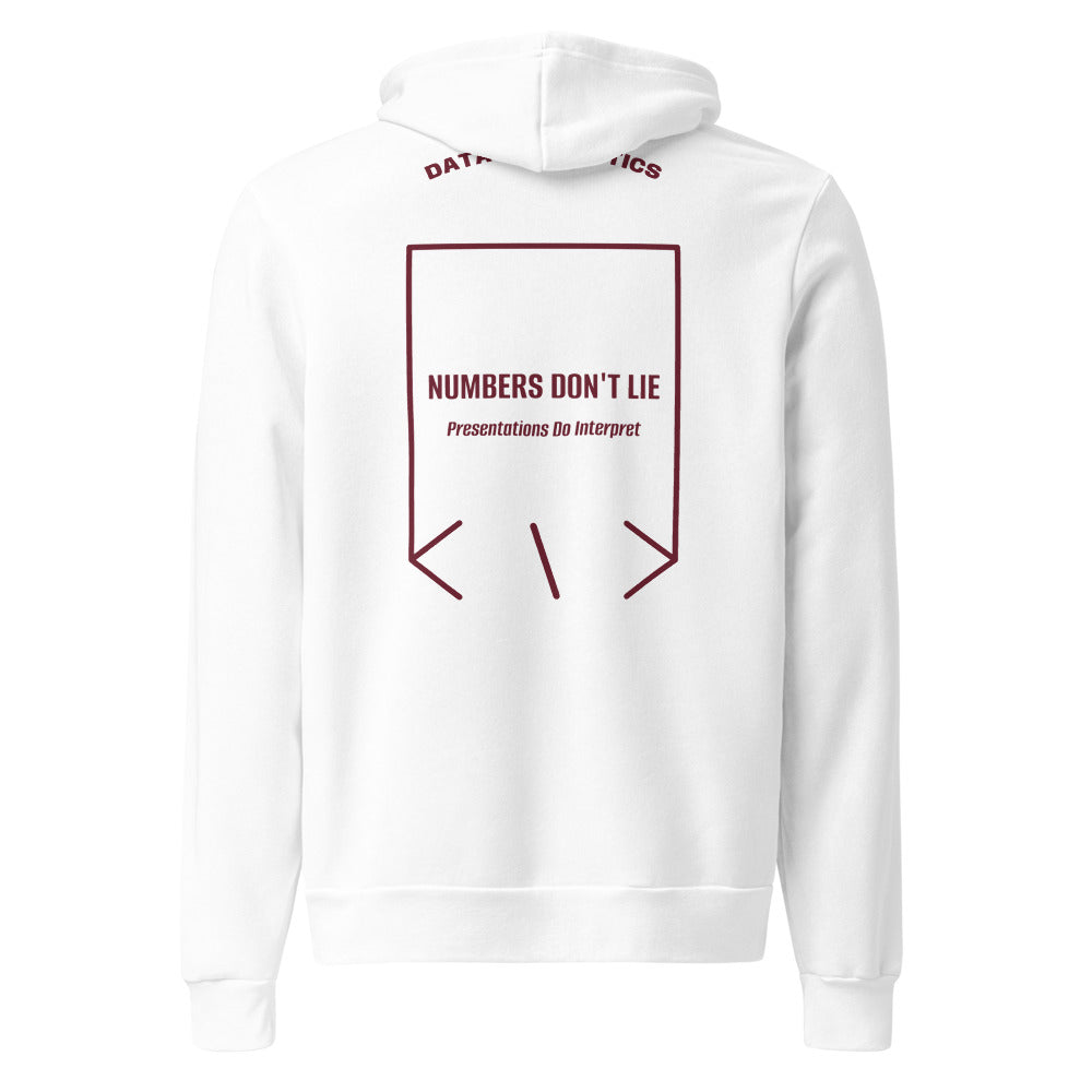 Numbers Don't Lie — White Maroon back mockup