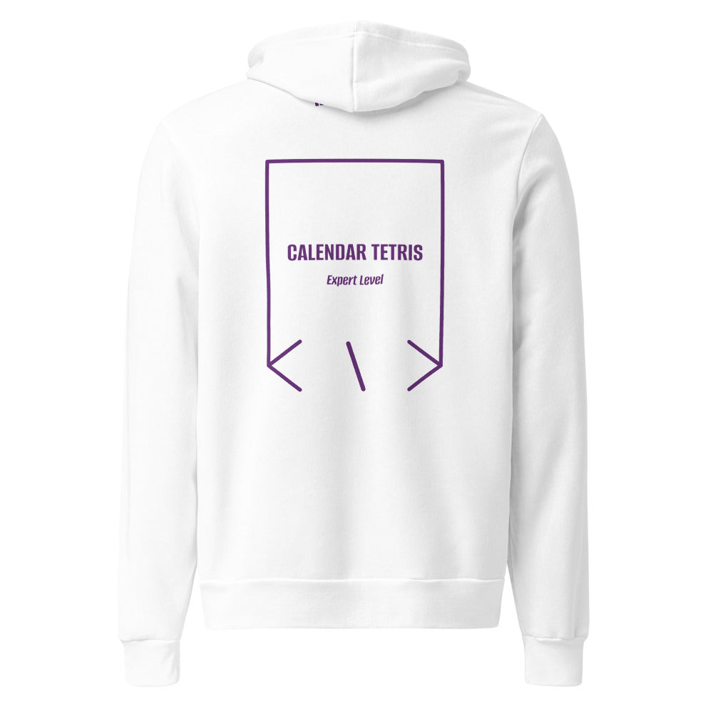 Calendar Tetris — White Team Purple back mockup
