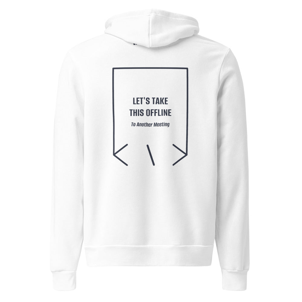 Let's Take This Offline — White Heather Navy back mockup
