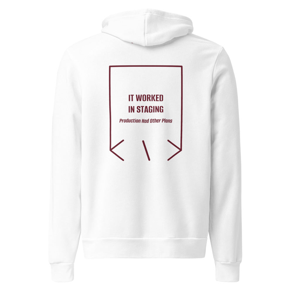 It Worked In Staging — White Maroon back mockup