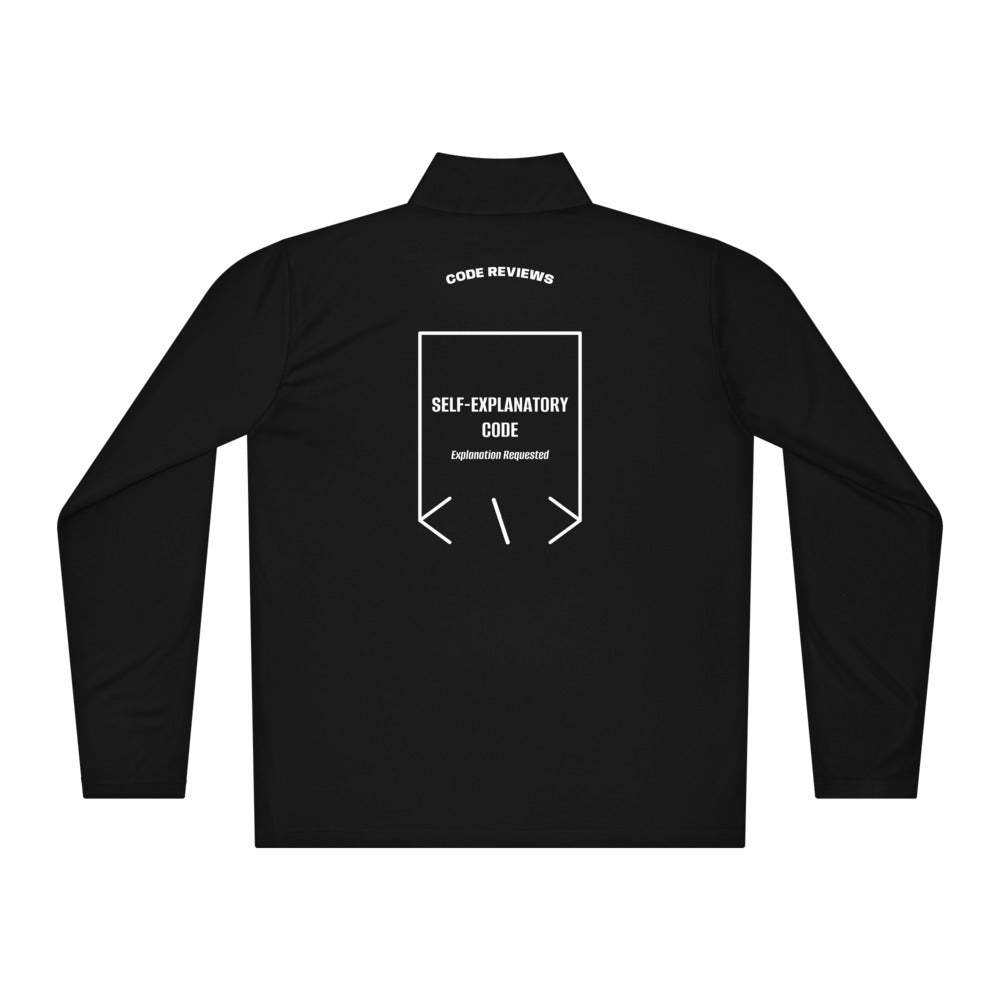 Self-Explanatory Code — Black White back mockup