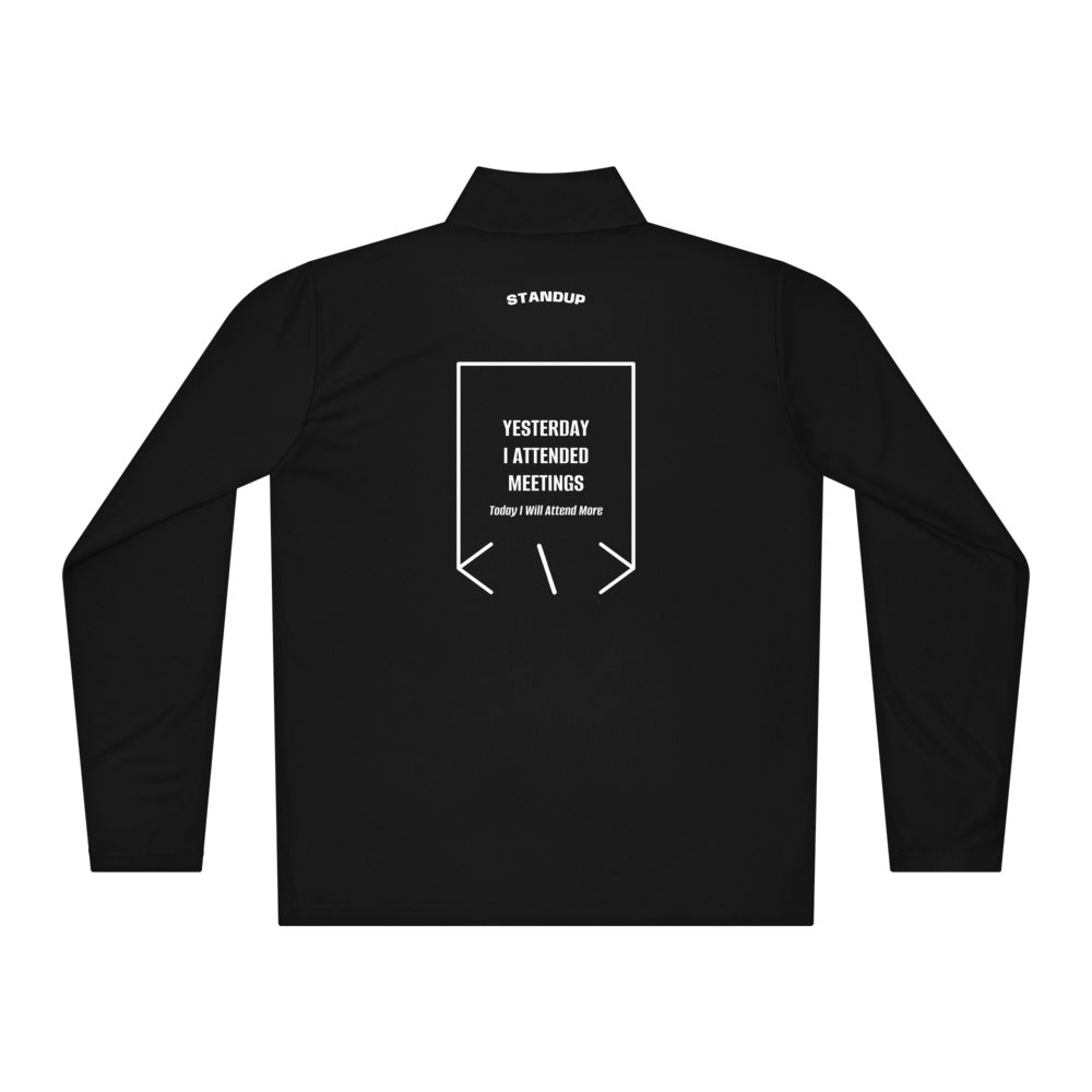 Yesterday I Attended Meetings — Black White back mockup