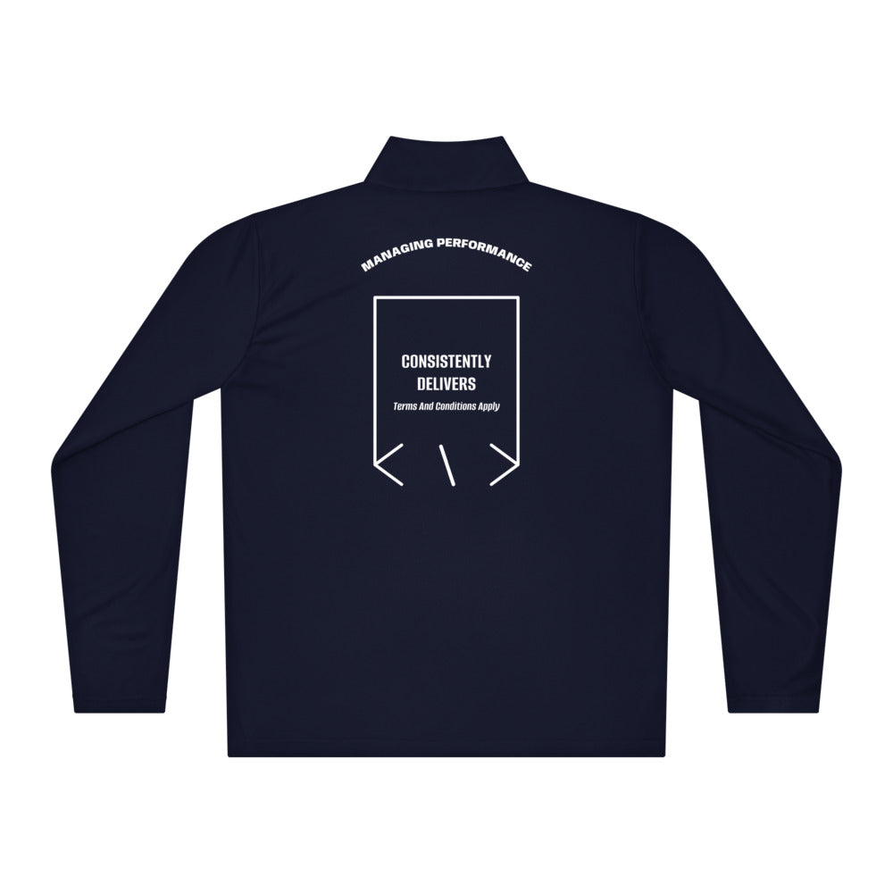 Consistently Delivers — True Navy White back mockup