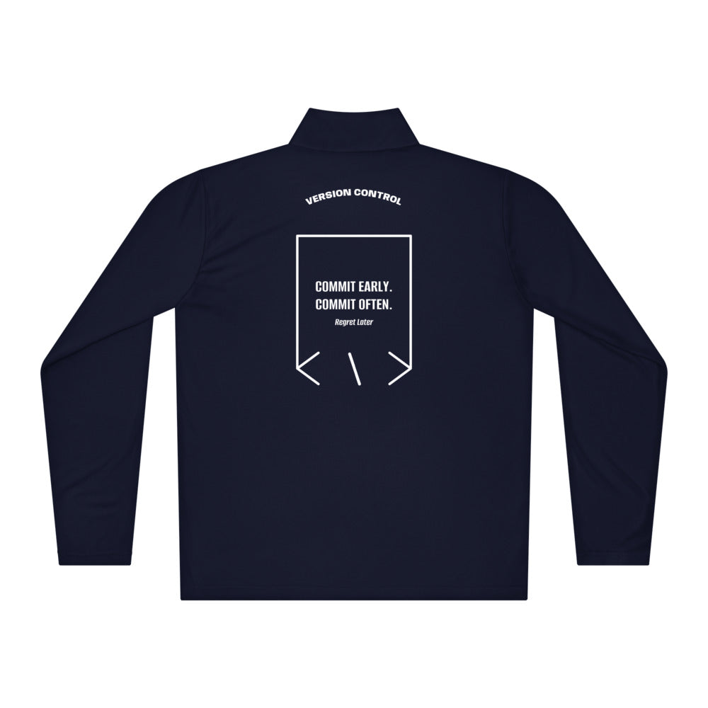Commit Early. Commit Often. — True Navy White back mockup