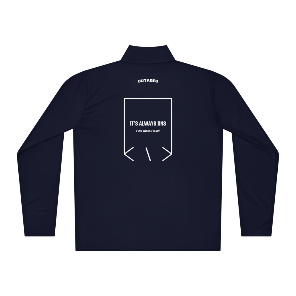 It's Always DNS — True Navy White back mockup