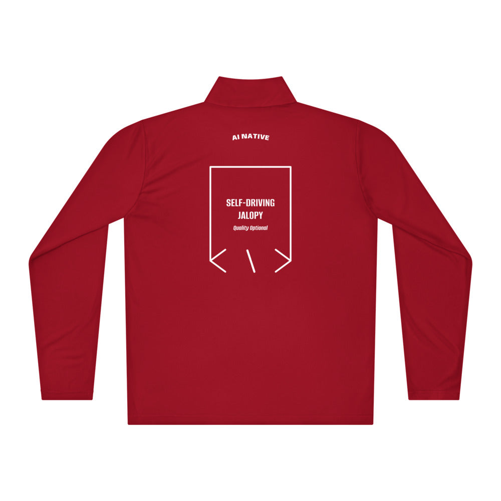 Self-Driving Jalopy — True Red White back mockup