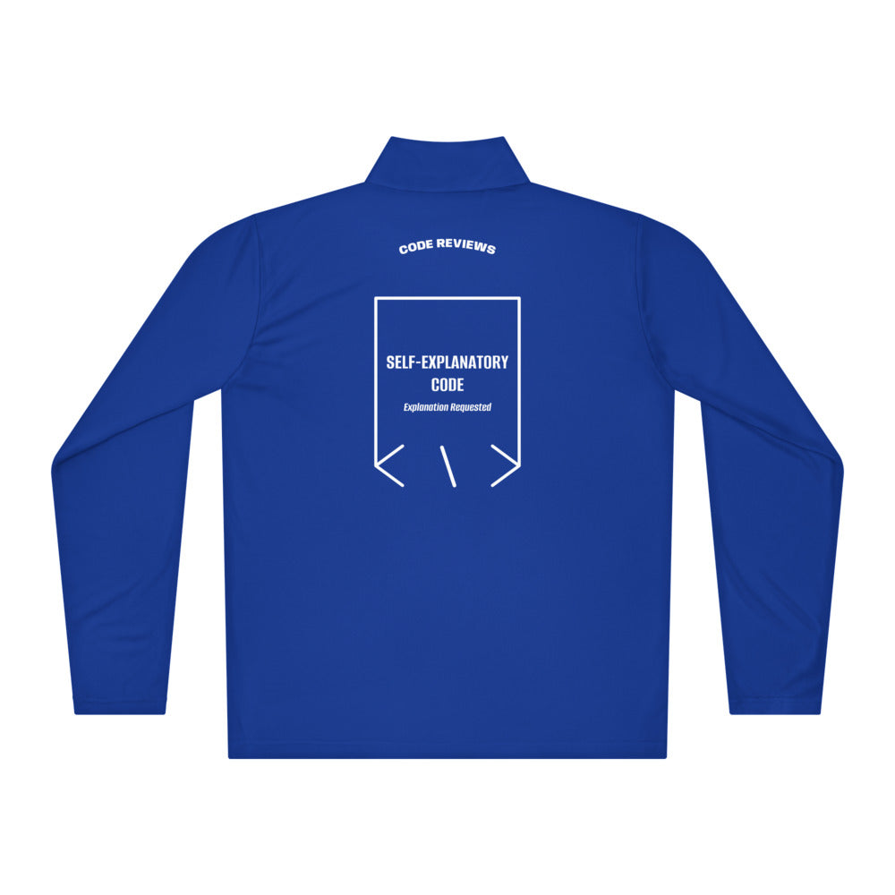Self-Explanatory Code — True Royal White back mockup