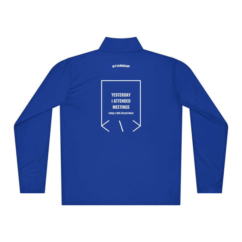 Yesterday I Attended Meetings — True Royal White back mockup