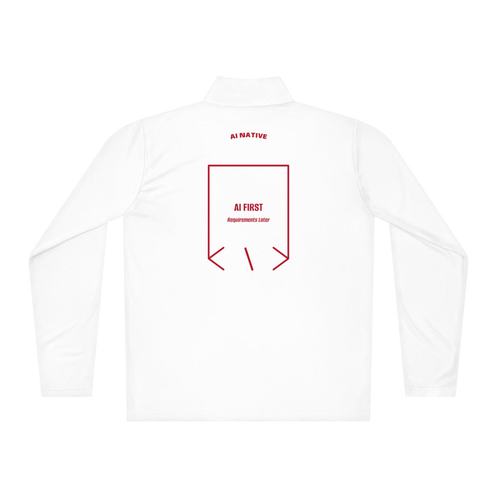 AI First — White True Red back mockup