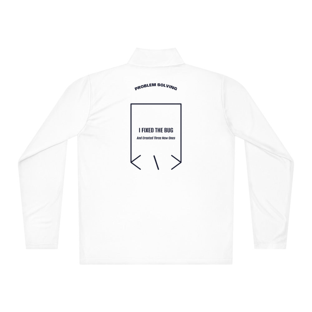 I Fixed The Bug — White True Navy back mockup