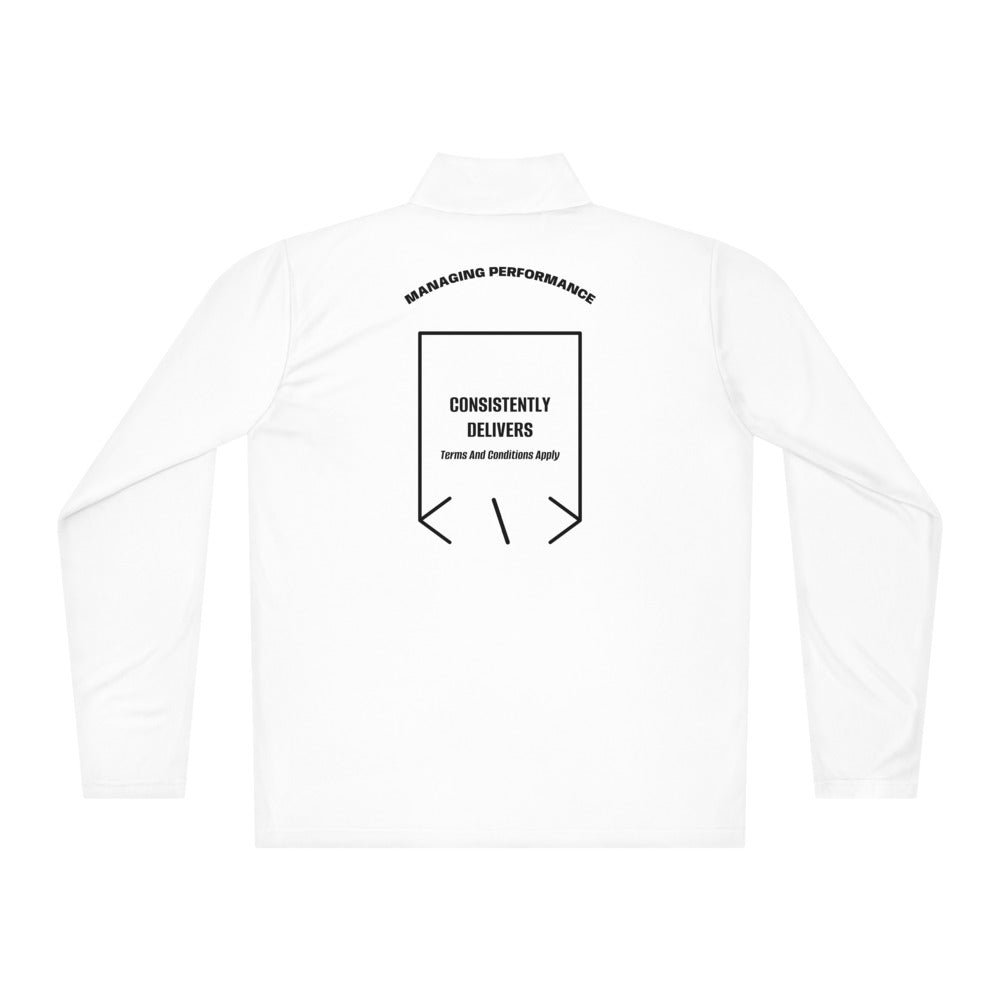 Consistently Delivers — White Black back mockup