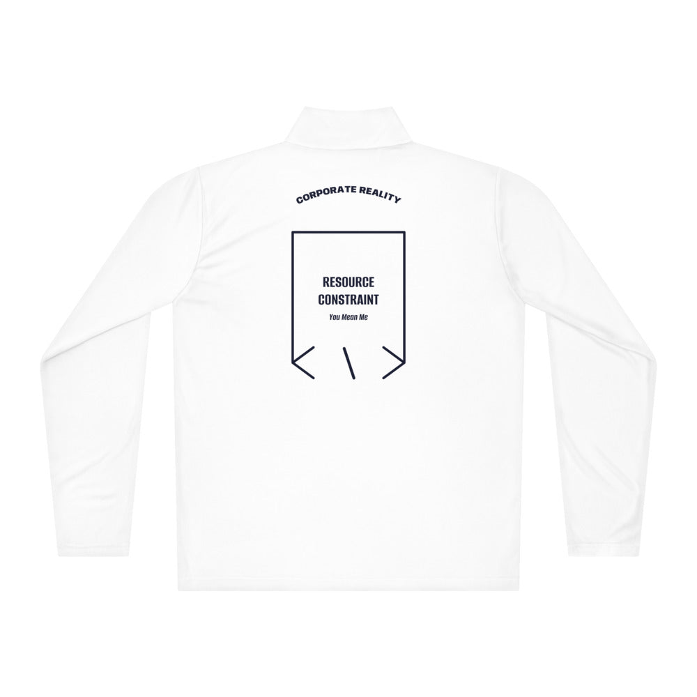 Resource Constraint — White True Navy back mockup