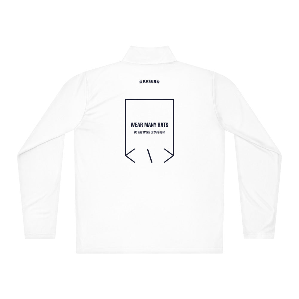 Wear Many Hats — White True Navy back mockup
