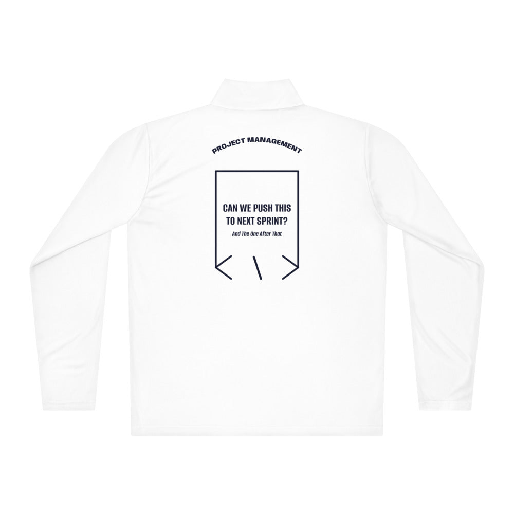 Can We Push This To Next Sprint? — White True Navy back mockup