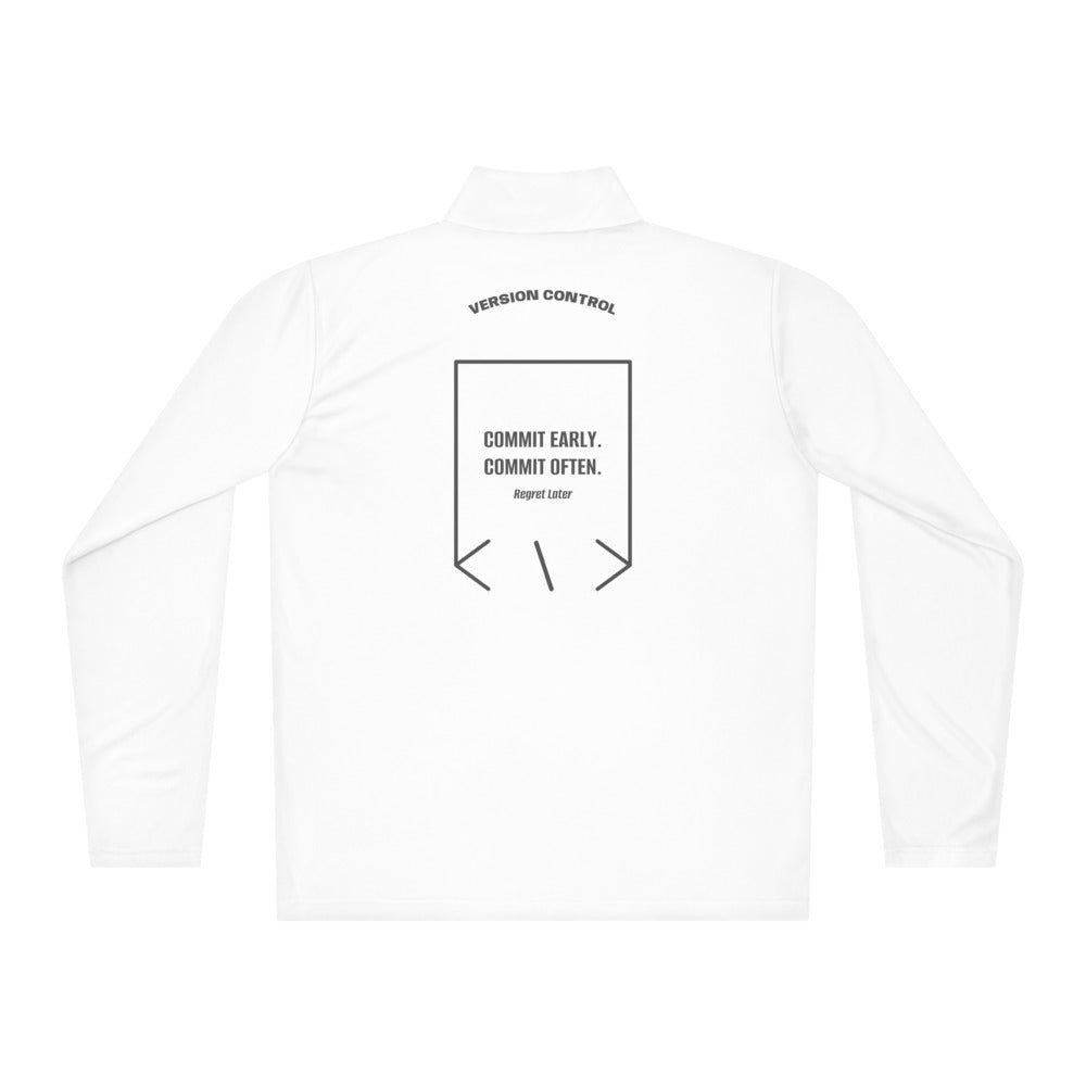 Commit Early. Commit Often. — White Iron Grey back mockup