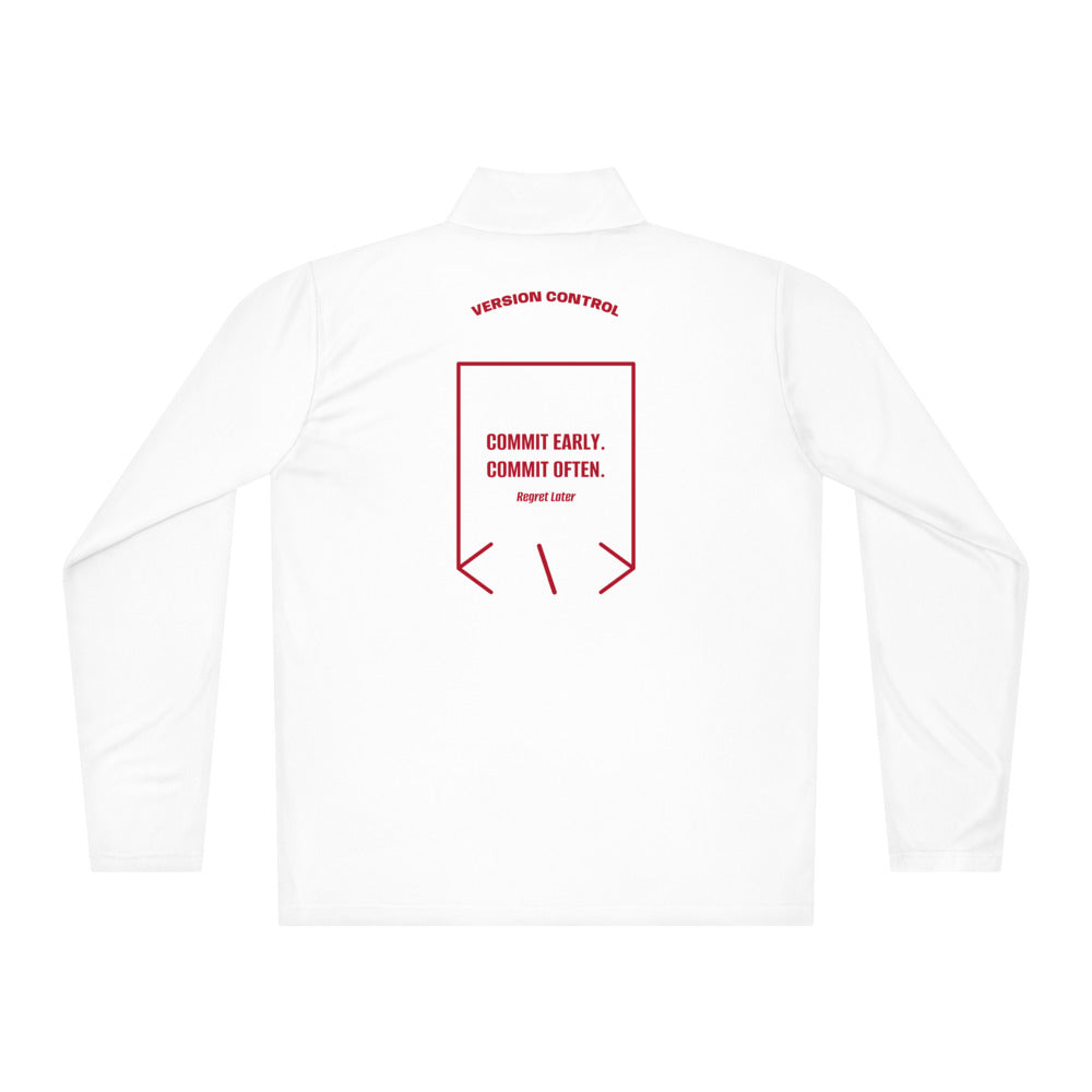 Commit Early. Commit Often. — White True Red back mockup