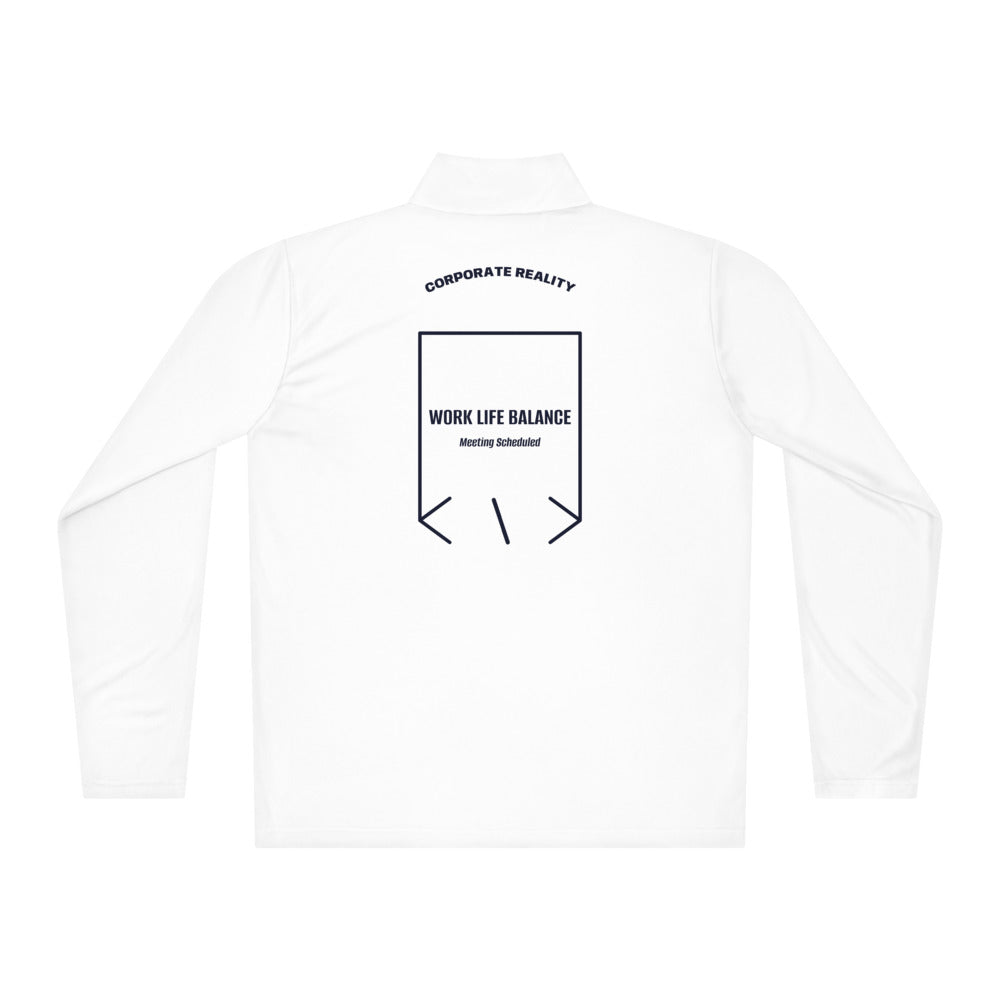 Work Life Balance — White True Navy back mockup