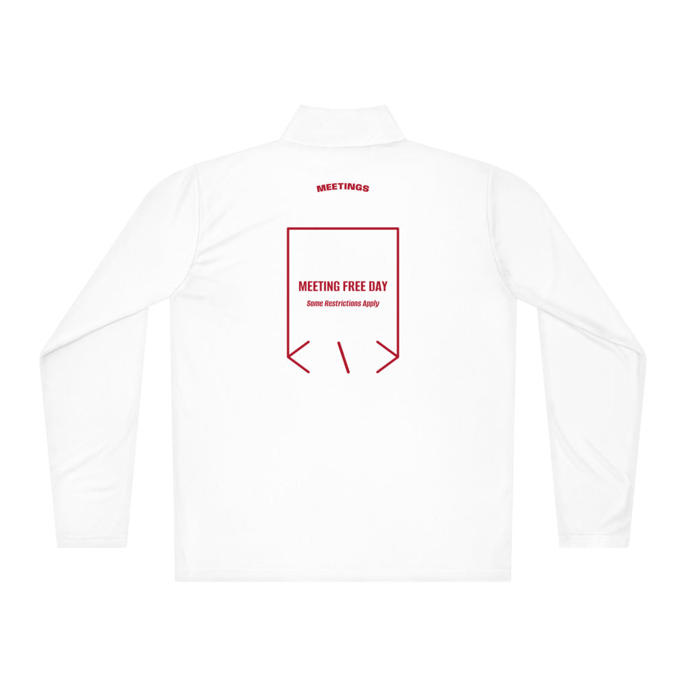 Meeting Free Day — White True Red back mockup