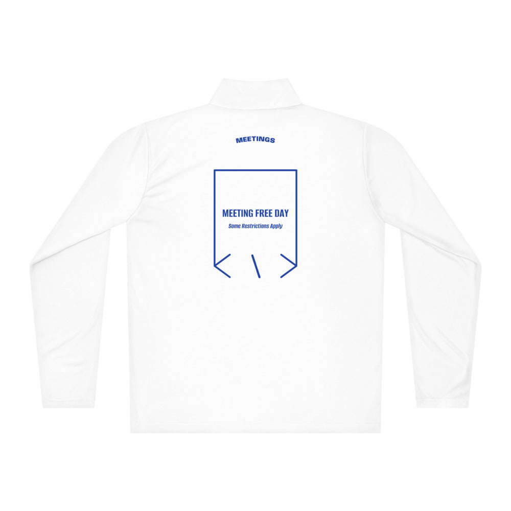 Meeting Free Day — White True Royal back mockup