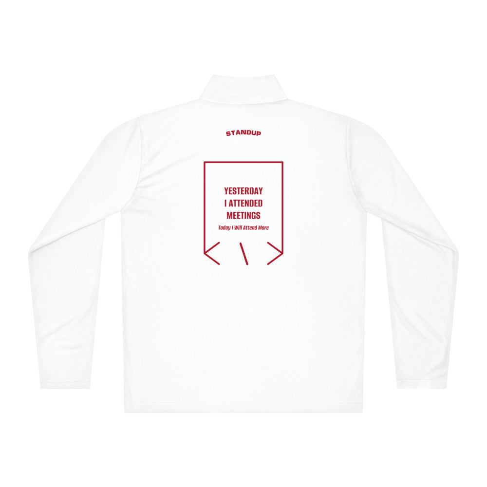 Yesterday I Attended Meetings — White True Red back mockup